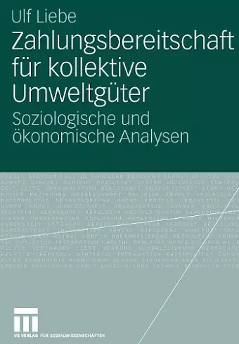 Zahlungsbereitschaft für kollektive Umweltgüter cover