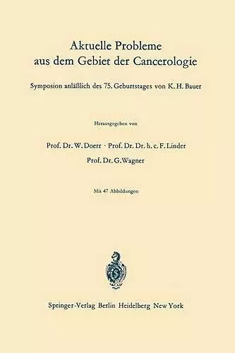 Aktuelle Probleme aus dem Gebiet der Cancerologie cover