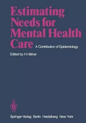 Estimating Needs for Mental Health Care cover