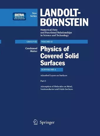 Adsorption of Molecules on Metal, Semiconductor and Oxide Surfaces cover