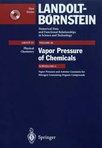 Vapor Pressure and Antoine Constants for Nitrogen Containing Organic Compounds cover