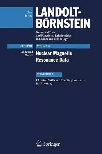 Chemical Shifts and Coupling Constants for Silicon-29 cover