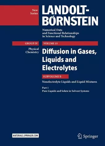 Diffusion in Gases, Liquids and Electrolytes cover