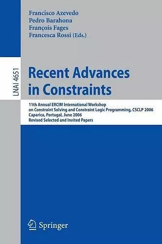 Recent Advances in Constraints cover