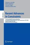 Recent Advances in Constraints cover