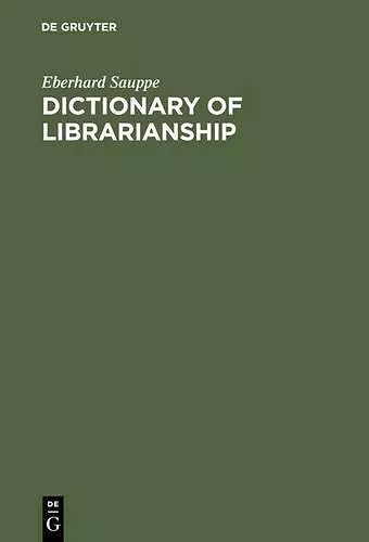 Dictionary of Librarianship cover