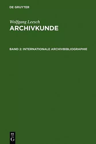 Internationale Archivbibliographie cover