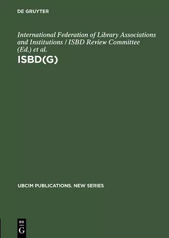 ISBD(G) cover