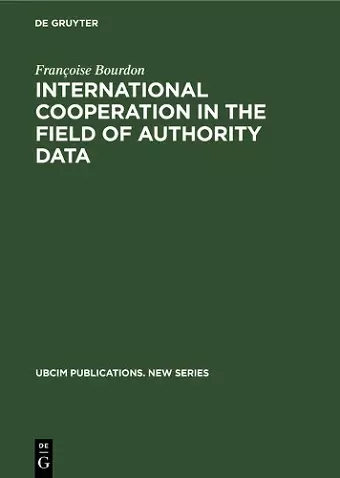 International cooperation in the field of authority data cover