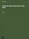 Goethe-Bibliographie 1950 - 1990 cover