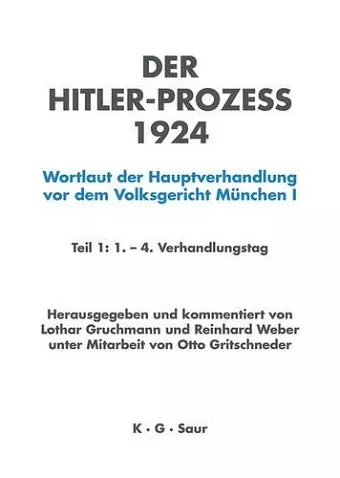 Hitler-Prozeß 1924 Tl.1 cover