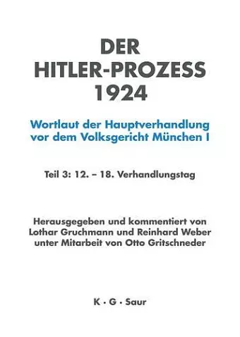 Hitler-Prozeß 1924 Tl.3 cover