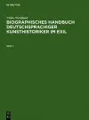 Biographisches Handbuch Deutschsprachiger Kunsthistoriker Im Exil cover