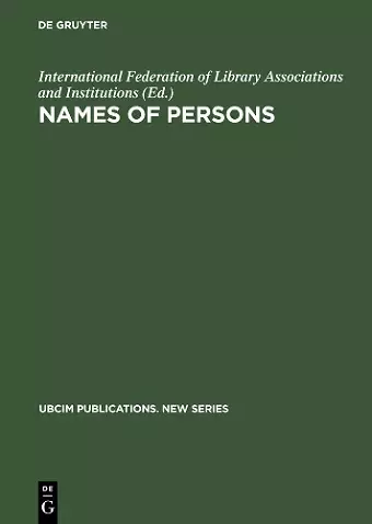 Names of Persons cover