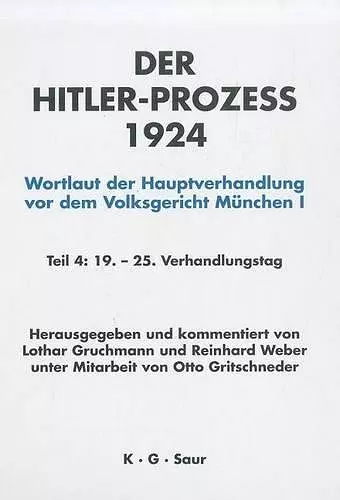 Hitler-Prozeß 1924 Tl.4 cover