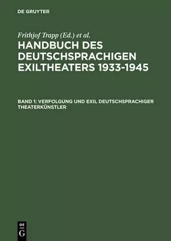 Verfolgung Und Exil Deutschsprachiger Theaterkünstler cover