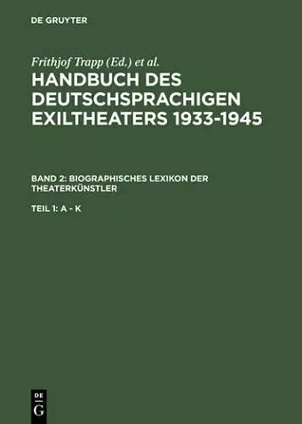 Biographisches Lexikon Der Theaterkünstler cover