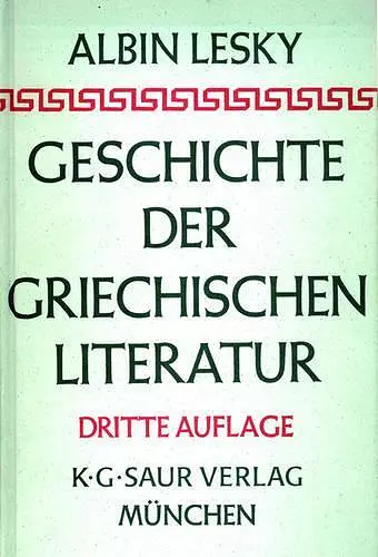 Geschichte der griechischen Literatur cover