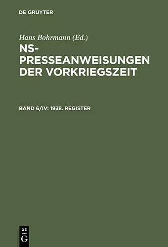 1938. Register cover
