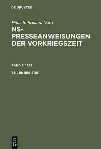 1939. Register cover