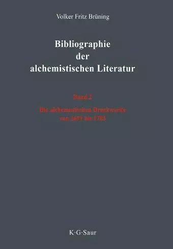 Die alchemistischen Druckwerke von 1691 bis 1783 cover