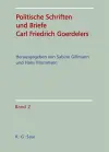 Politische Schriften Und Briefe Carl Friedrich Goerdelers cover