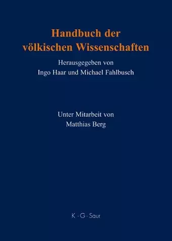 Handbuch der völkischen Wissenschaften cover