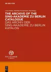 The Archive of the Sing-Akademie zu Berlin. Catalogue cover
