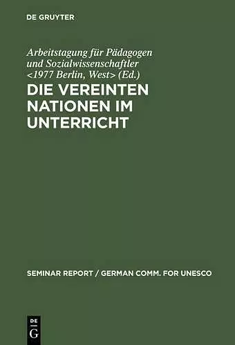 Die Vereinten Nationen Im Unterricht cover