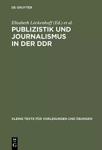 Publizistik und Journalismus in der DDR cover