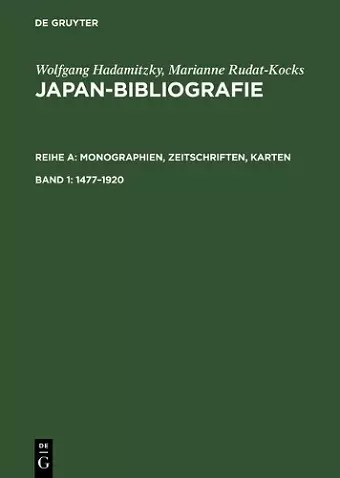 Japan-Bibliografie, Band 1, Japan-Bibliografie (1477-1920) cover