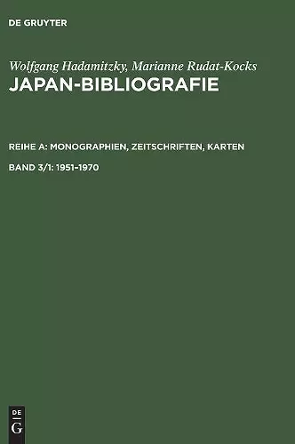 Japan-Bibliografie, Band 3/1, Japan-Bibliografie (1951-1970) cover