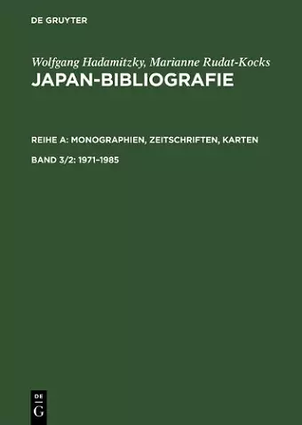 Japan-Bibliografie, Band 3/2, Japan-Bibliografie (1971-1985) cover