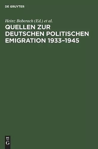 Quellen Zur Deutschen Politischen Emigration 1933-1945 cover