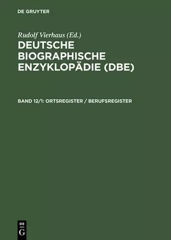 Ortsregister / Berufsregister cover