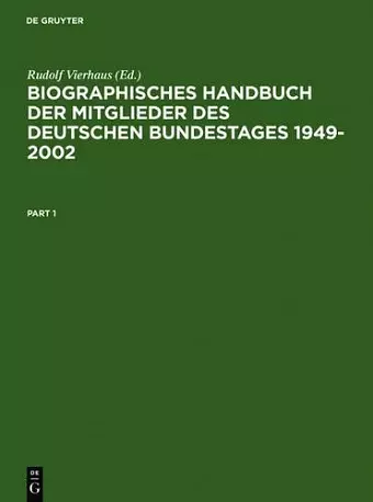 Biographisches Handbuch der Mitglieder des Deutschen Bundestages 1949-2002 cover