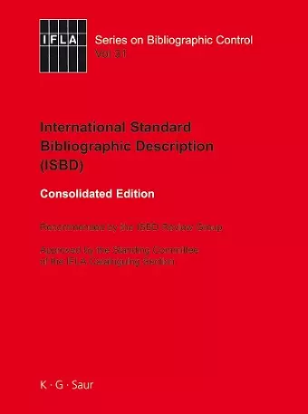 ISBD: International Standard Bibliographic Description cover
