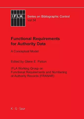 Functional Requirements for Authority Data cover