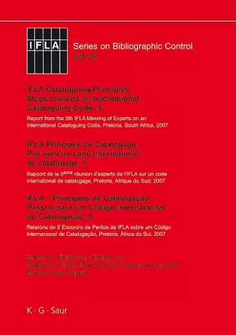 IFLA Cataloguing Principles: Steps towards an International Cataloguing Code, 5 cover