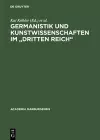 Germanistik Und Kunstwissenschaften Im Dritten Reich cover
