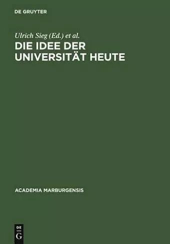 Die Idee Der Universität Heute cover