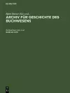 Archiv für Geschichte des Buchwesens, Band 20, Archiv für Geschichte des Buchwesens (1979) cover