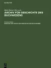 Register Zum Archiv Für Geschichte Des Buchwesens (Band I-XX) cover