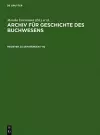 Register Zum Archiv Für Geschichte Des Buchwesens cover