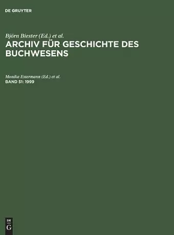 Archiv für Geschichte des Buchwesens, Band 51, Archiv für Geschichte des Buchwesens (1999) cover