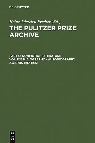 Biography / Autobiography Awards 1917-1992 cover