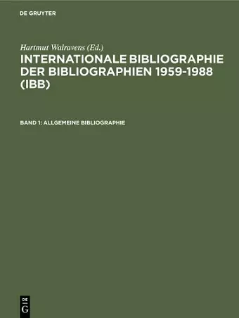 Allgemeine Bibliographie cover