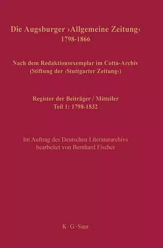 Register der Beiträger / Mitteiler cover