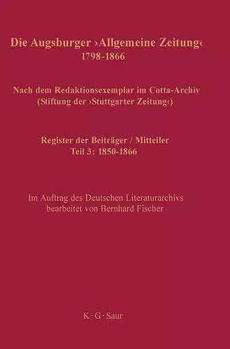 Register der Beiträger / Mitteiler cover