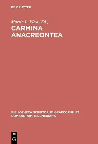 Carmina Anacreontea cover